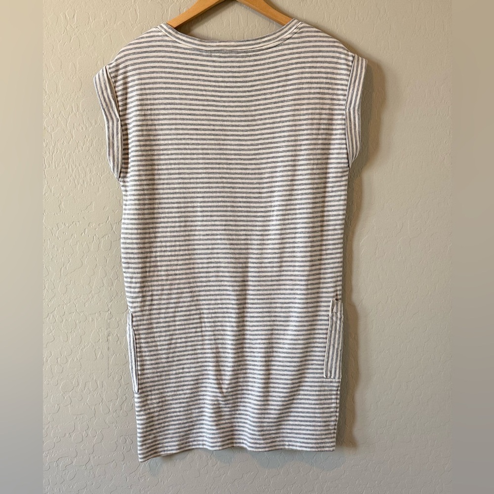 Women's Athleta Ease Up Sweatshirt Dress Gray and White Stripe - Small - Picture 4 of 6